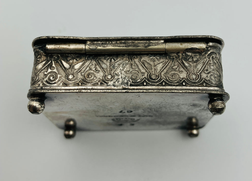Antique Silver Plated Box Buttons & Studs Repousse The Middle Town Plate Co USA