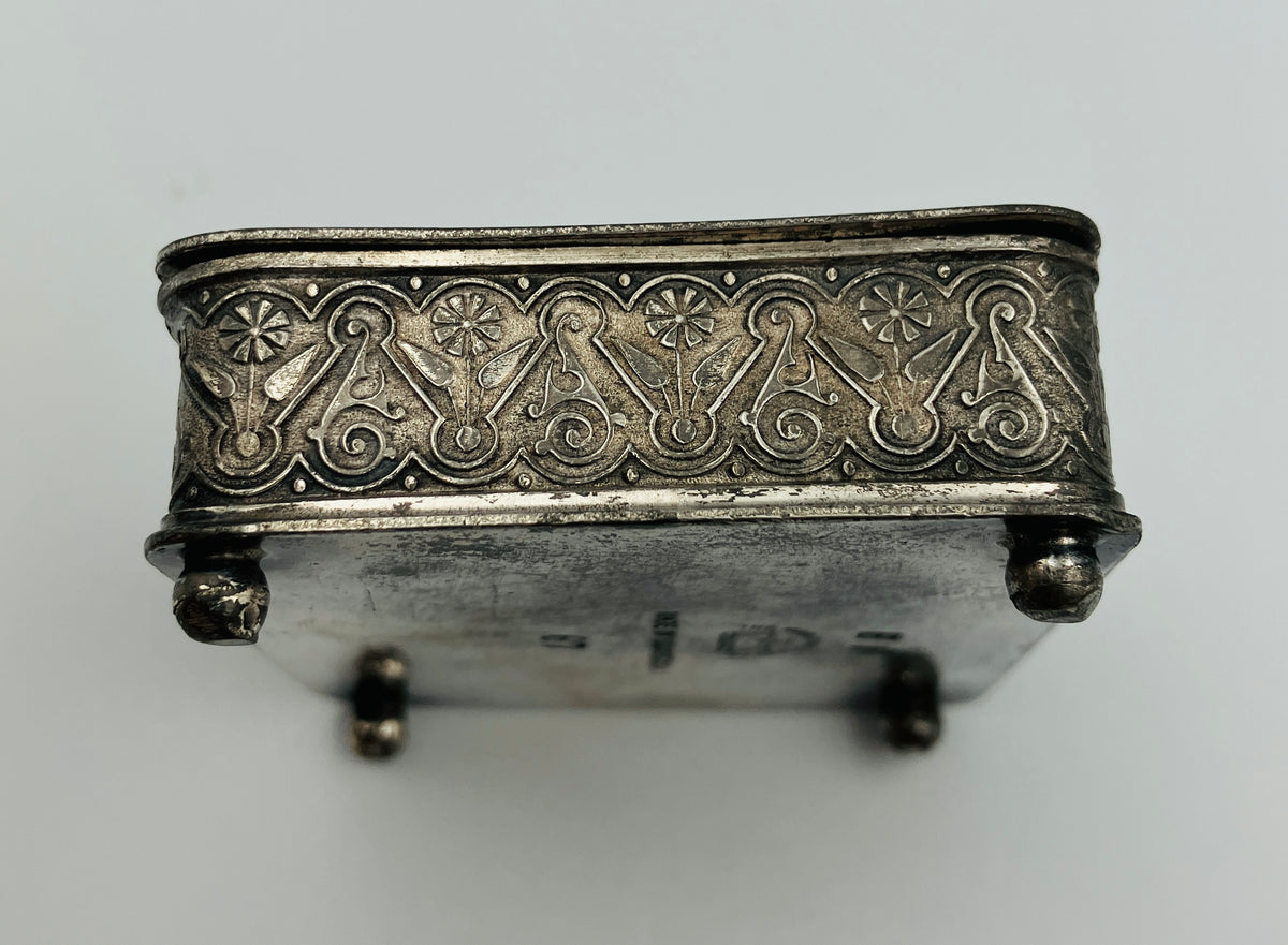 Antique Silver Plated Box Buttons & Studs Repousse The Middle Town Plate Co USA