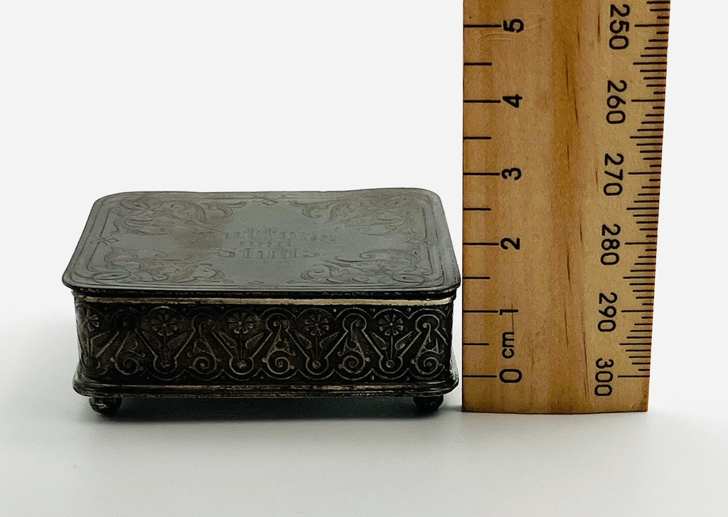 Antique Silver Plated Box Buttons & Studs Repousse The Middle Town Plate Co USA