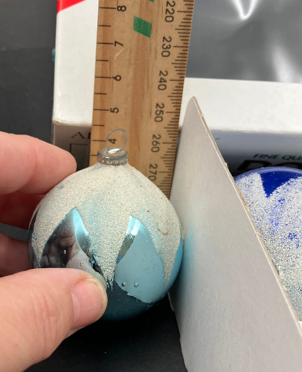 Vintage Glass Christmas Tree Bauble Ornaments In Box 8 - Doubl Glo