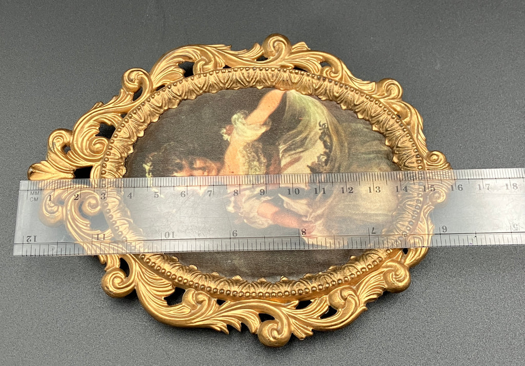 Vintage Frames Ornate With Silk Pictures Frames X2 Gold Plastic Hong Kong