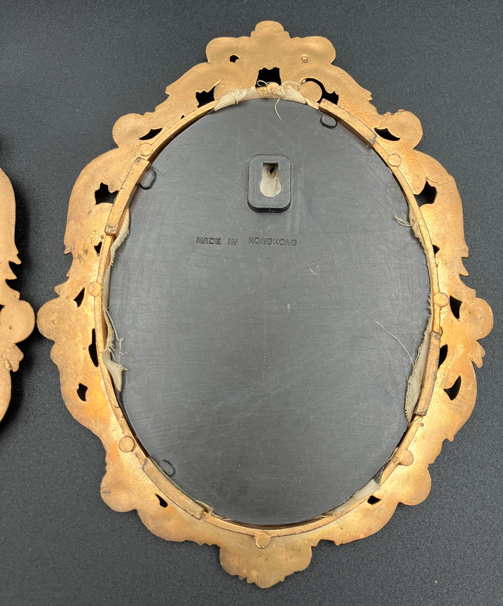 Vintage Frames Ornate With Silk Pictures Frames X2 Gold Plastic Hong Kong