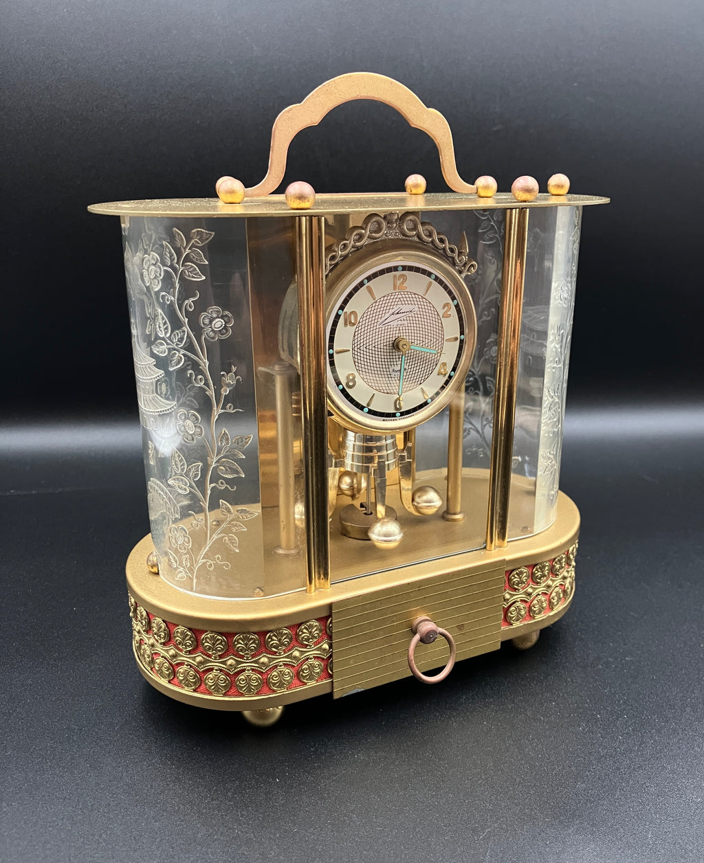 Vintage Anniversary Clock SCHMID 8 Day Clock 4 Jewel Pendulum West Germany