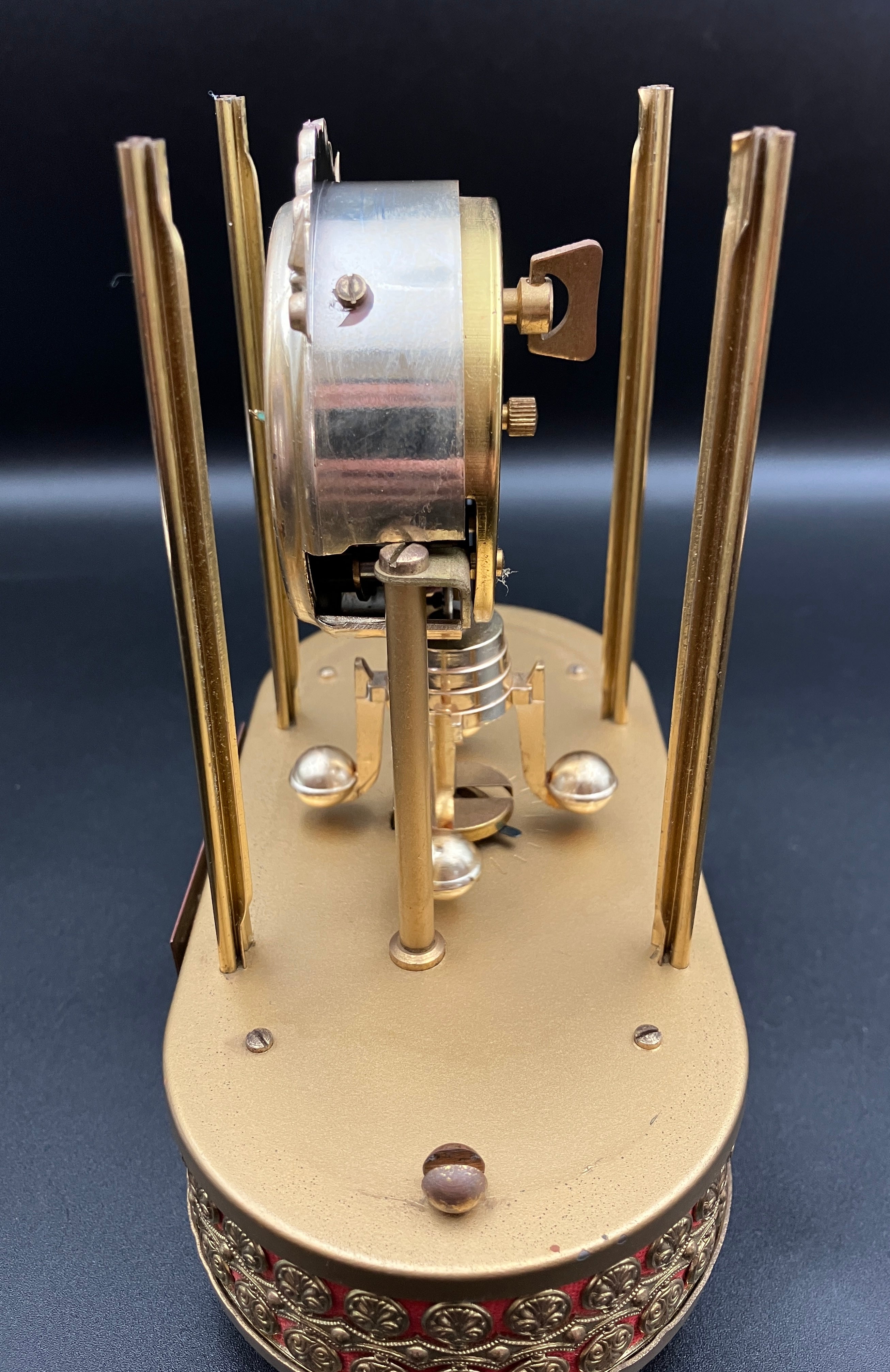 Vintage Anniversary Clock SCHMID 8 Day Clock 4 Jewel Pendulum West Germany