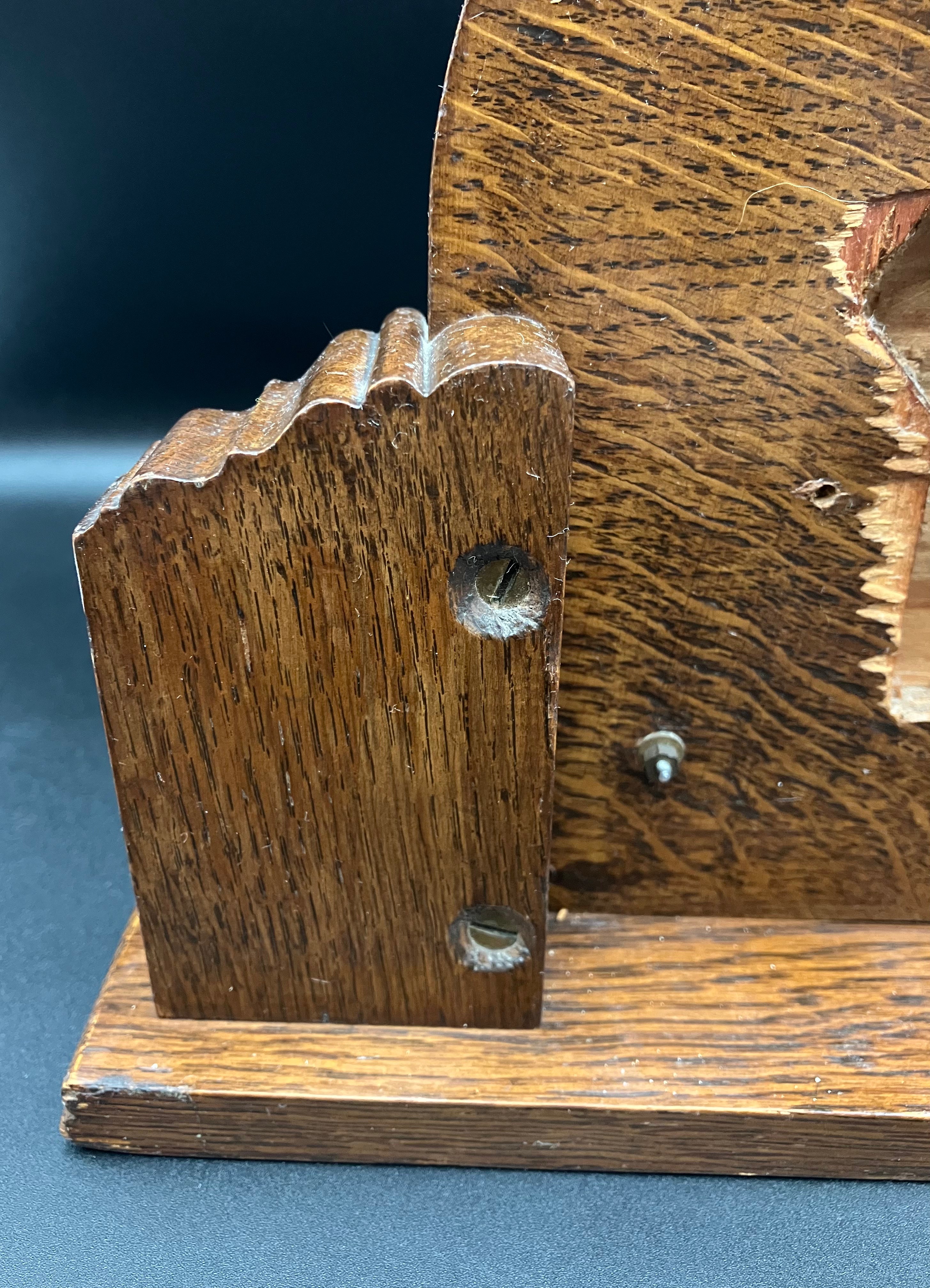 Vintage Metamec Mantel Clock Convex Glass Wooden Desk Mantle 29cm Refurbished