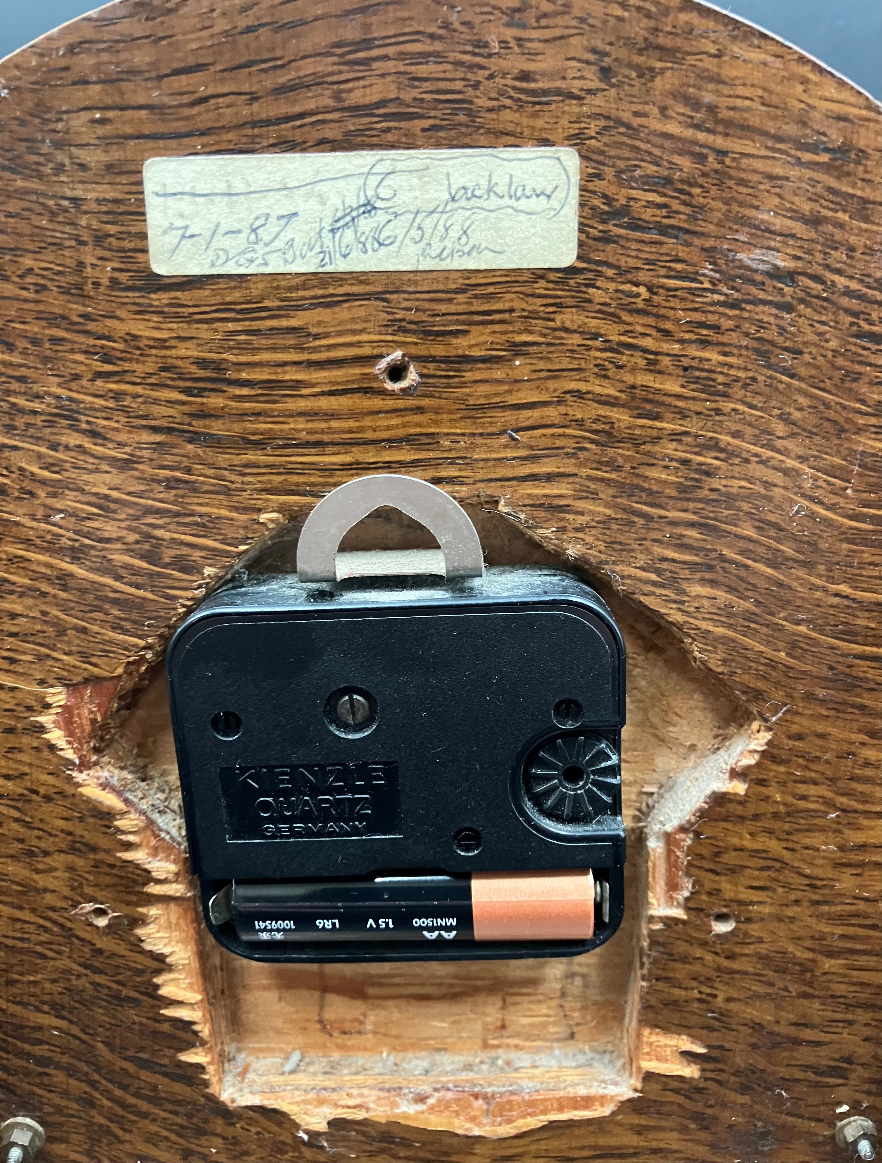 Vintage Metamec Mantel Clock Convex Glass Wooden Desk Mantle 29cm Refurbished