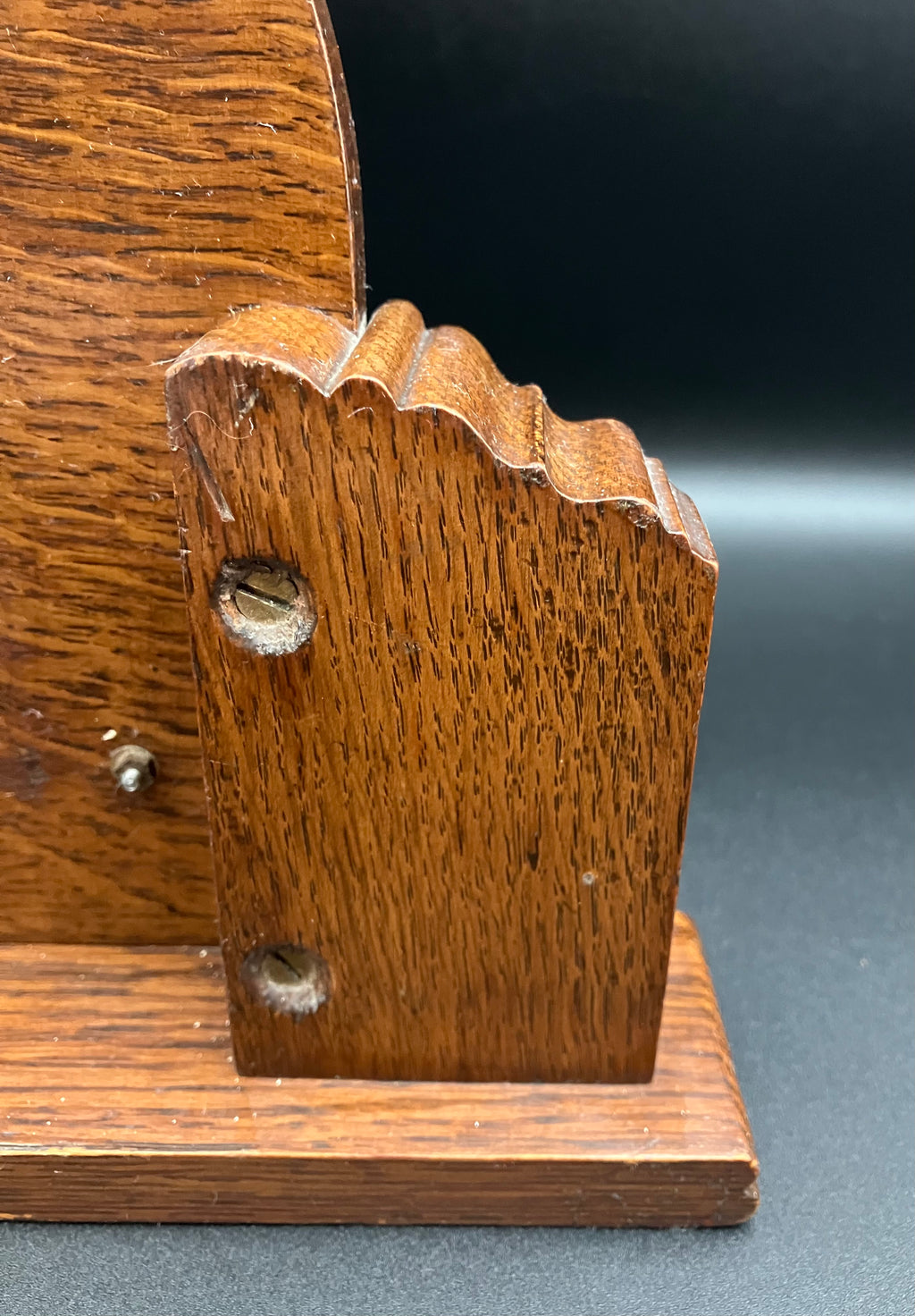 Vintage Metamec Mantel Clock Convex Glass Wooden Desk Mantle 29cm Refurbished