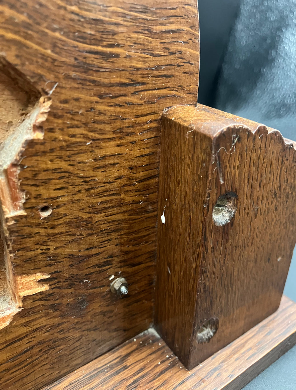 Vintage Metamec Mantel Clock Convex Glass Wooden Desk Mantle 29cm Refurbished