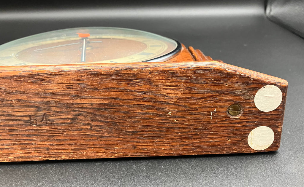 Vintage Metamec Mantel Clock Convex Glass Wooden Desk Mantle 29cm Refurbished