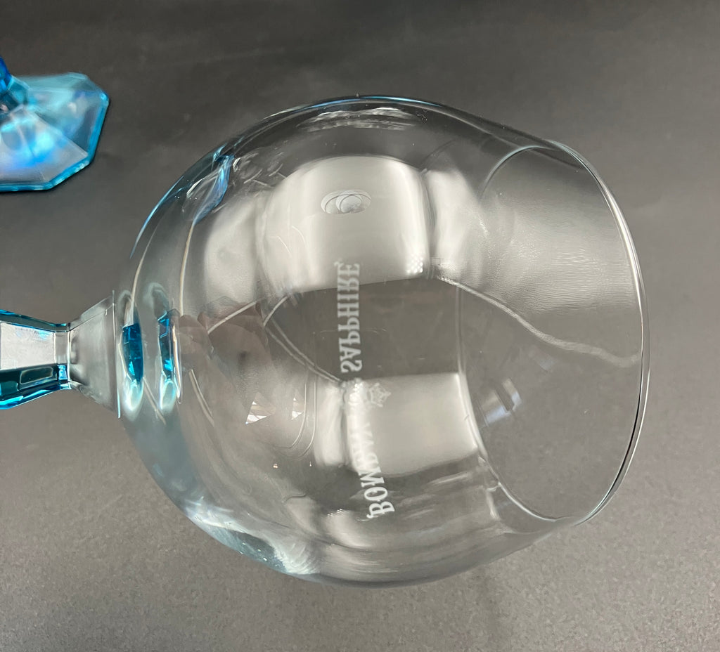Bombay Gin Sapphire Glasses Balloon Blue stem & base Set Of 4