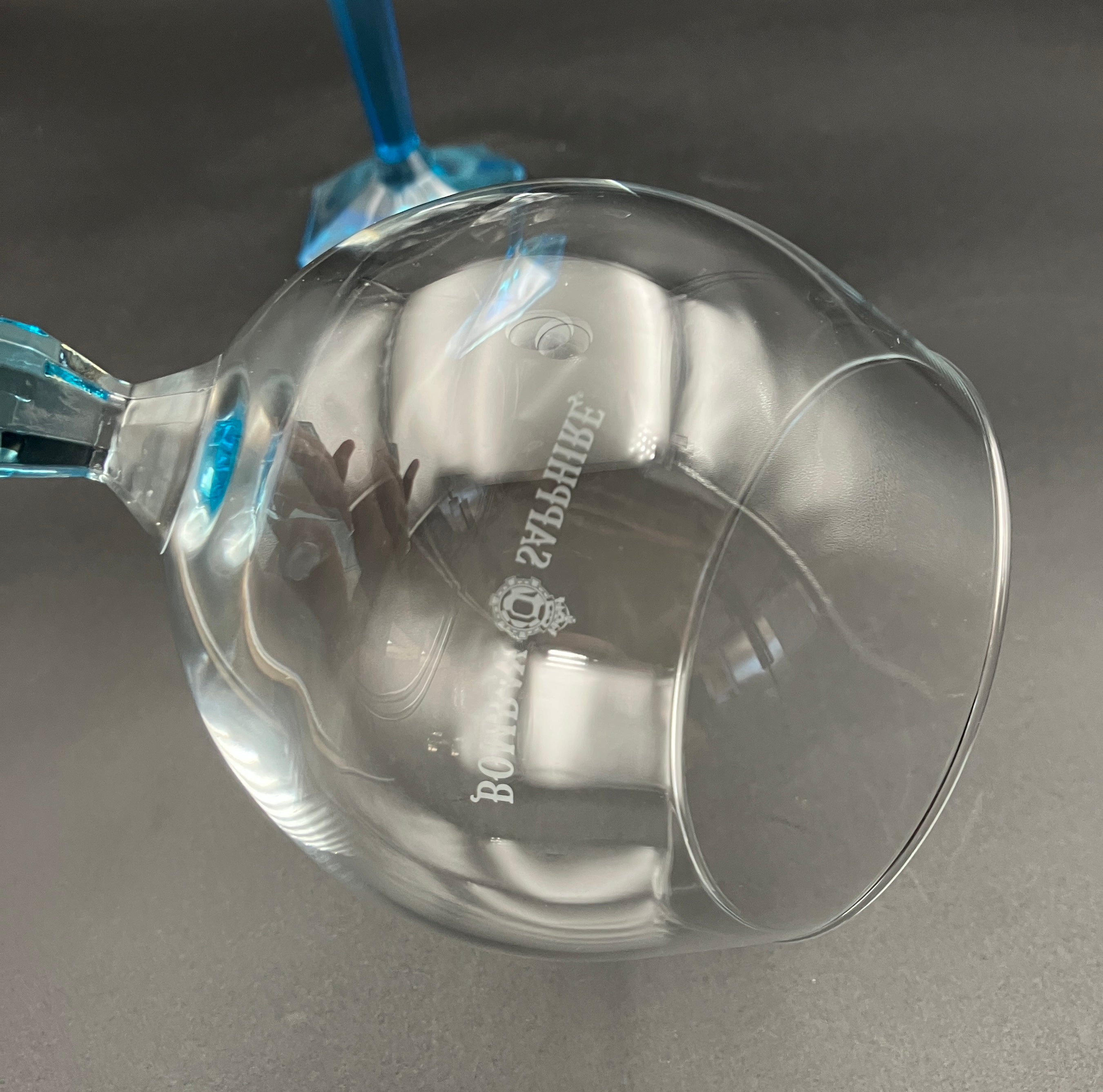 Bombay Gin Sapphire Glasses Balloon Blue stem & base Set Of 4