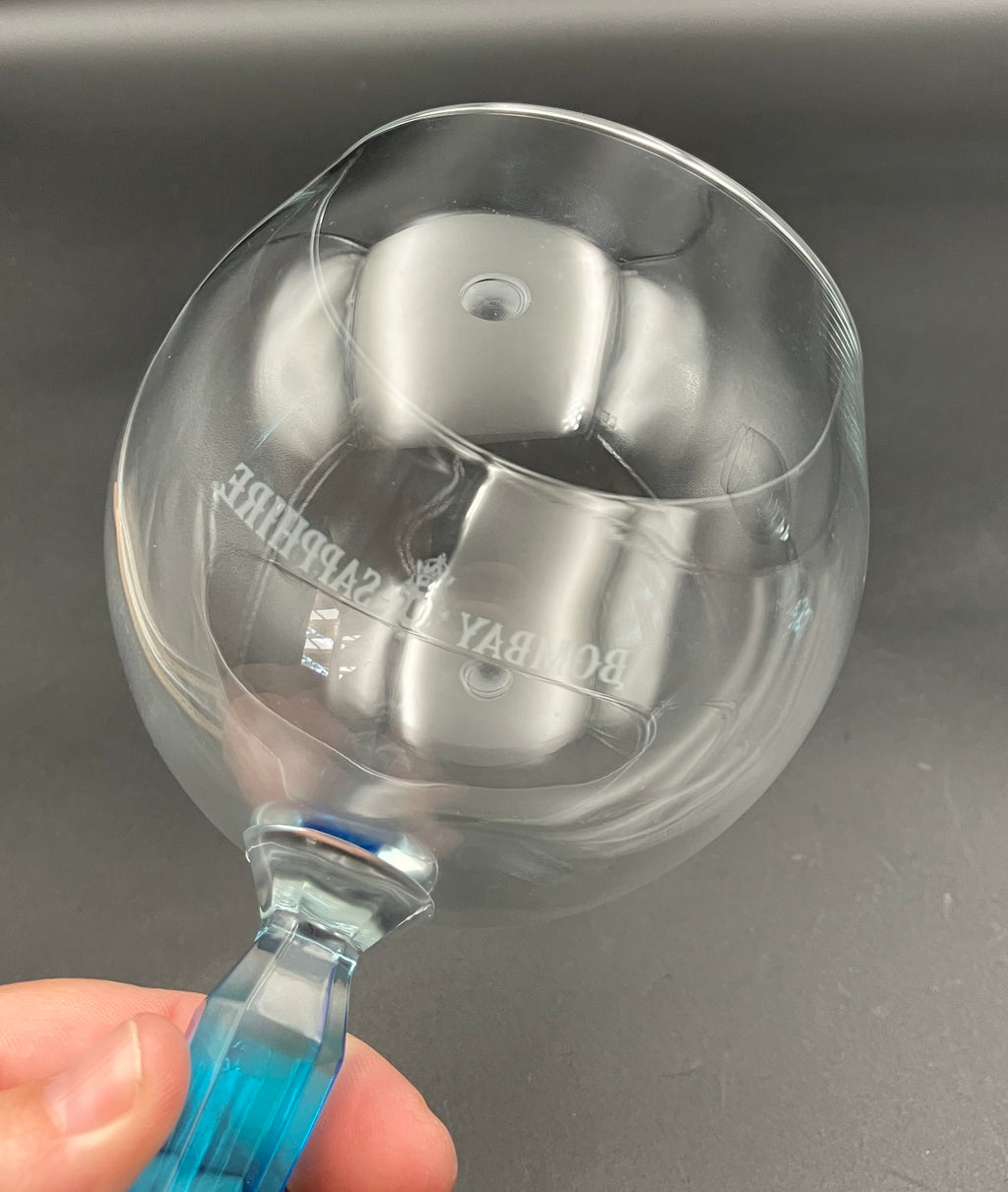 Bombay Gin Sapphire Glasses Balloon Blue stem & base Set Of 4