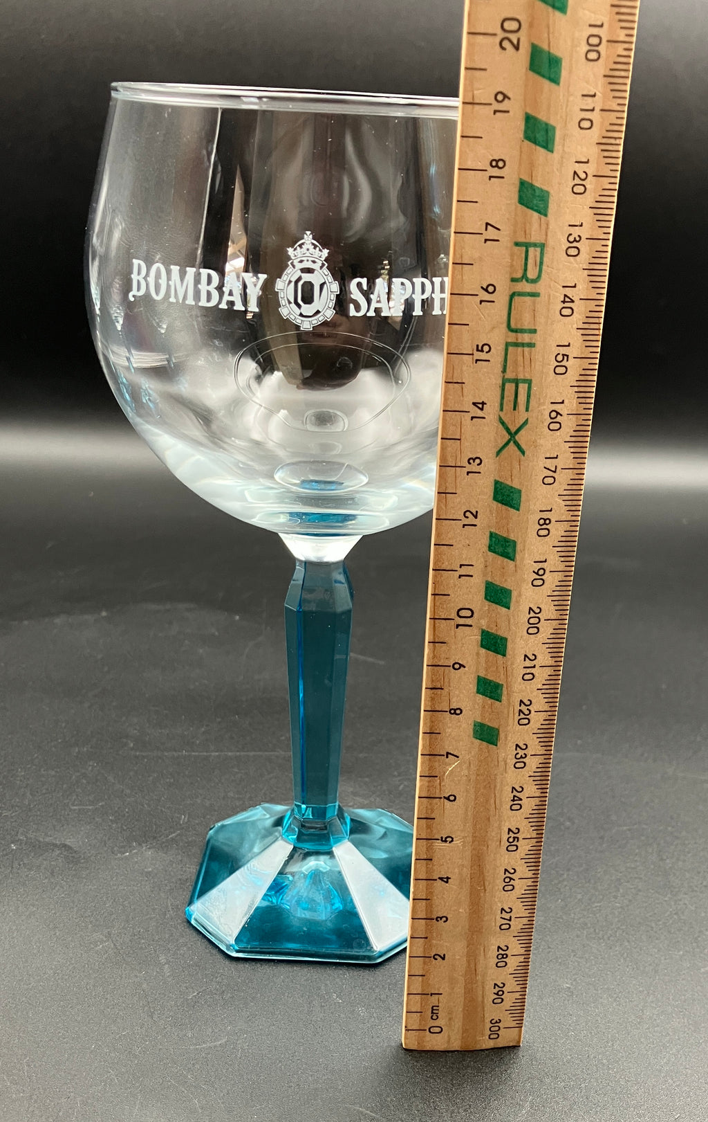 Bombay Gin Sapphire Glasses Balloon Blue stem & base Set Of 4