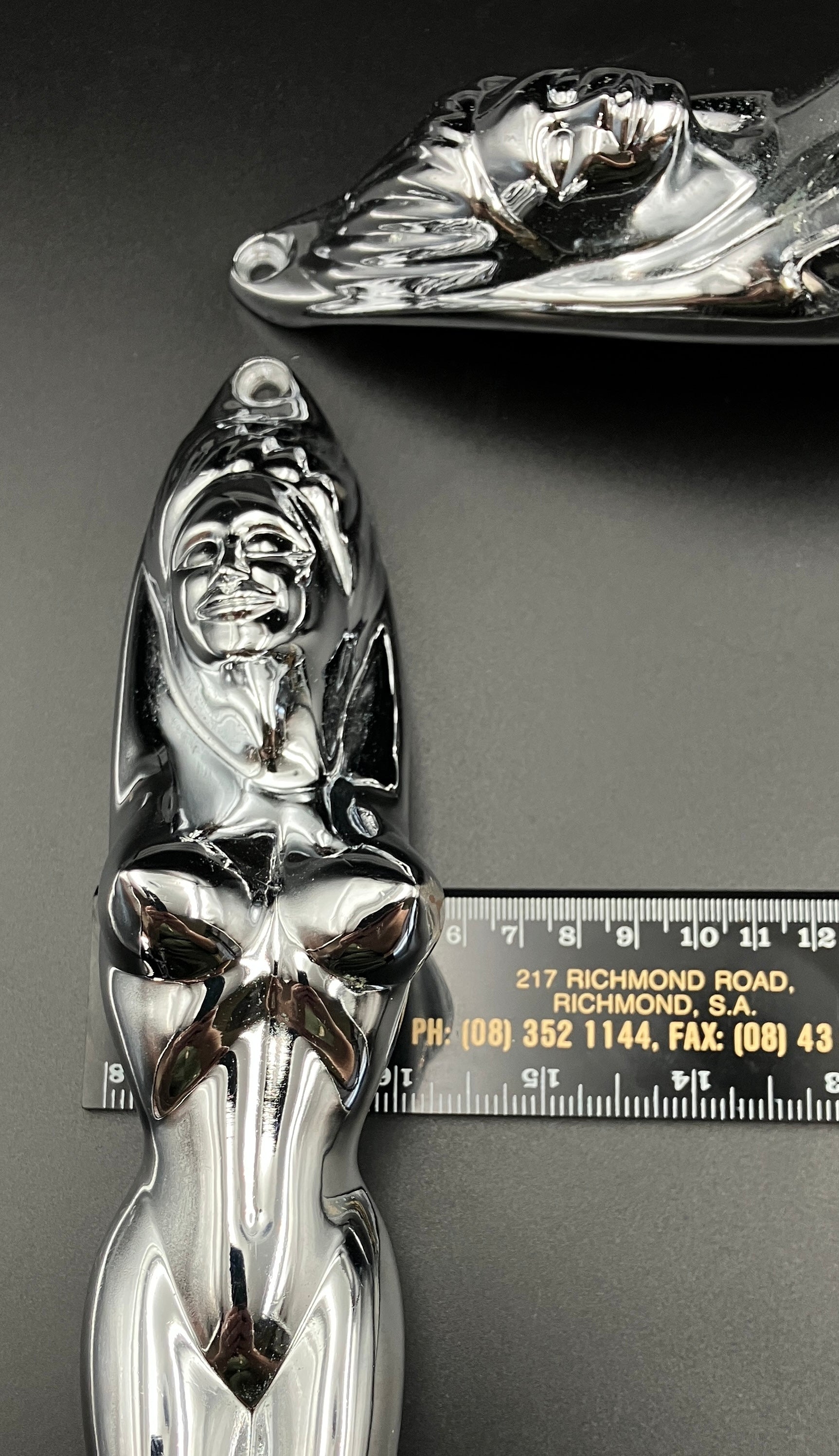 Chrome Nude Lady Door Grab Pull Handle Tractor / Truck - Pair Of Handles