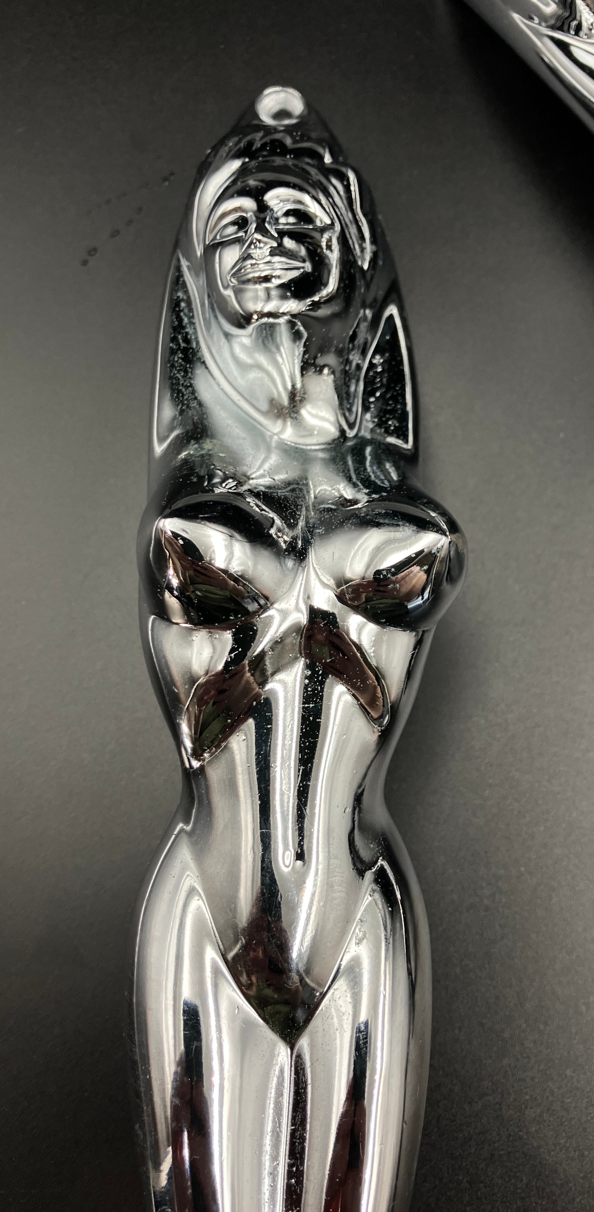 Chrome Nude Lady Door Grab Pull Handle Tractor / Truck - Pair Of Handles