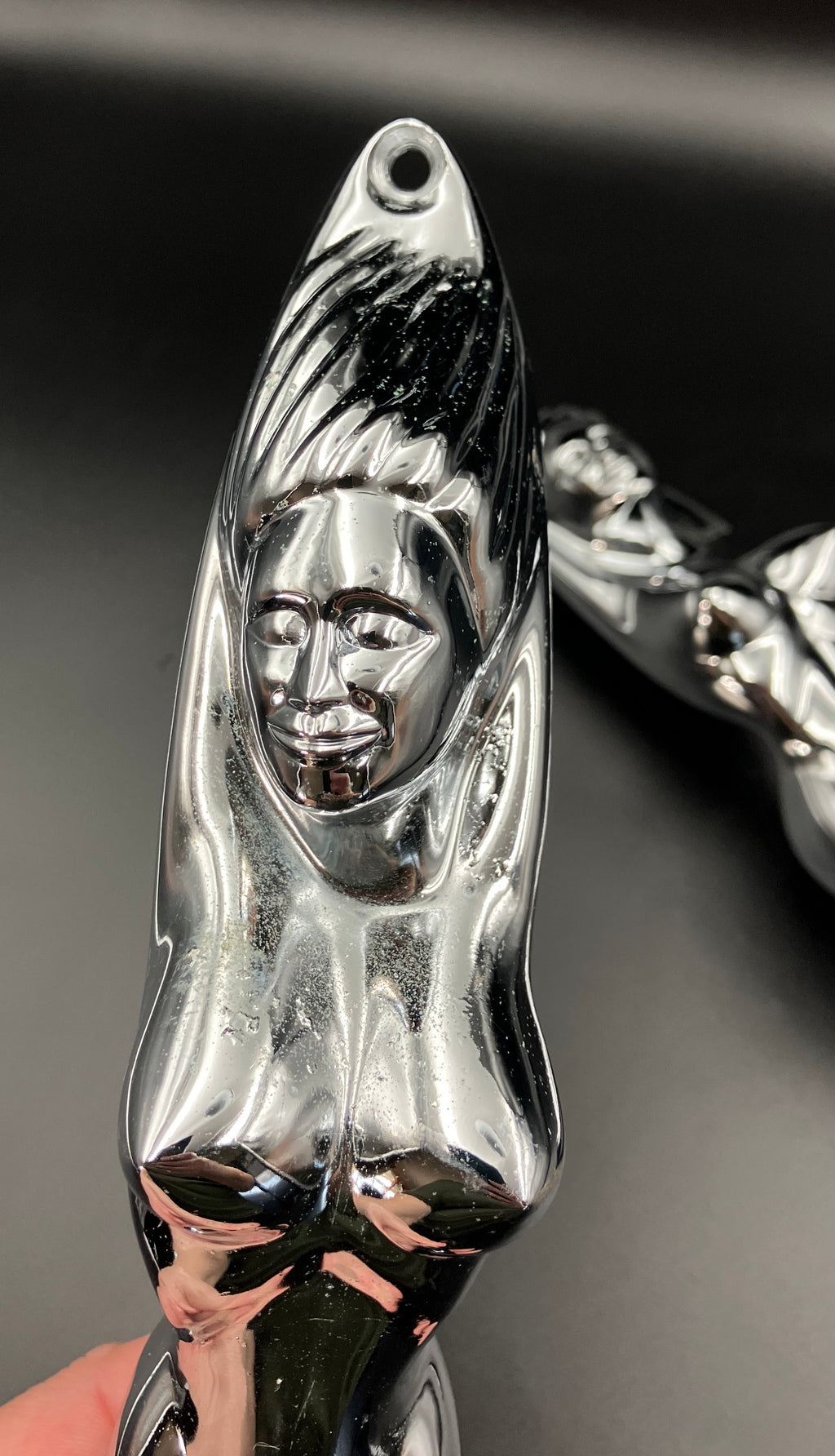 Chrome Nude Lady Door Grab Pull Handle Tractor / Truck - Pair Of Handles