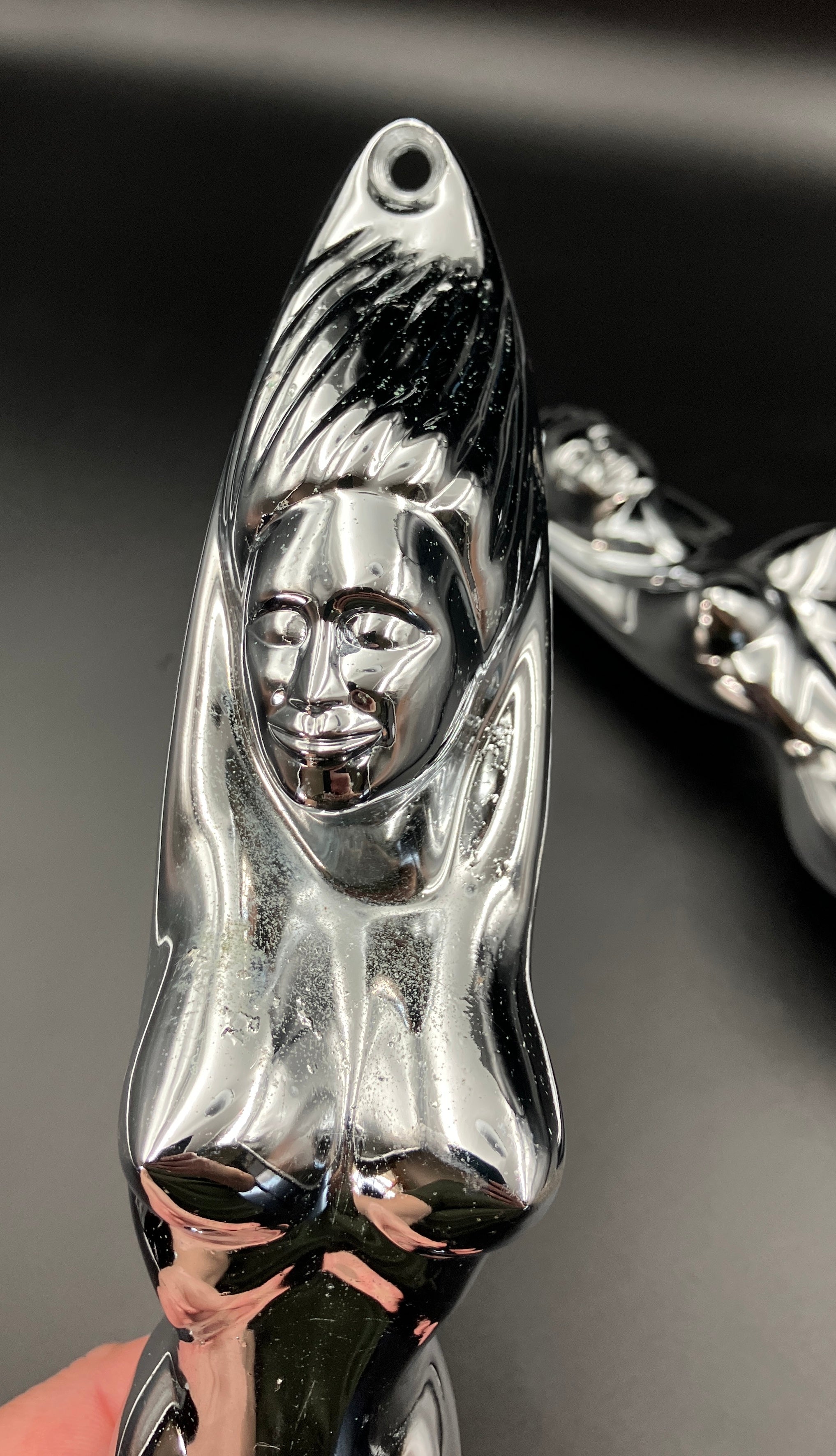 Chrome Nude Lady Door Grab Pull Handle Tractor / Truck - Pair Of Handles