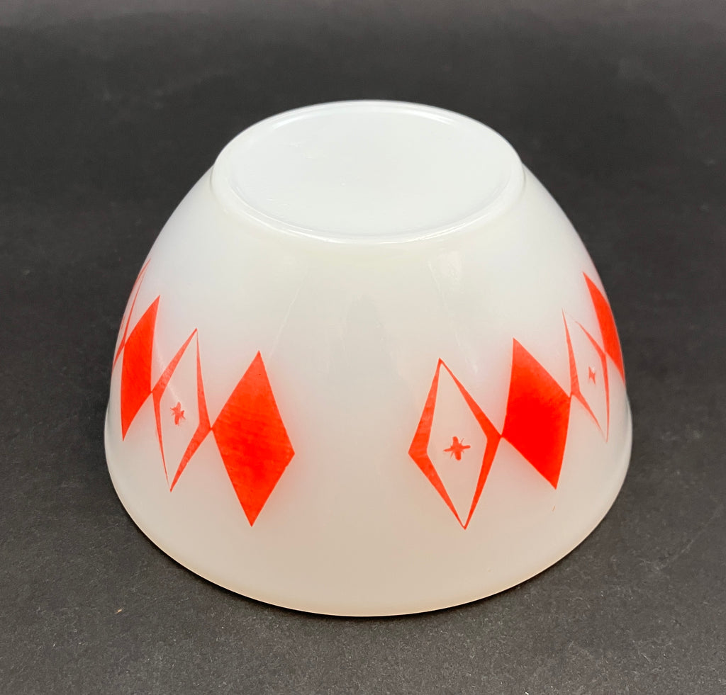 Vintage Pyrex Dotted Diamonds Red 5” Nesting Bowl Only Agree Pyrex