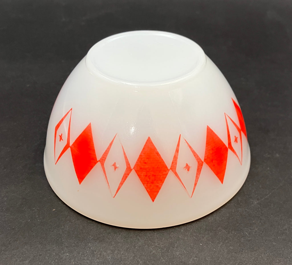 Vintage Pyrex Dotted Diamonds Red 5” Nesting Bowl Only Agree Pyrex