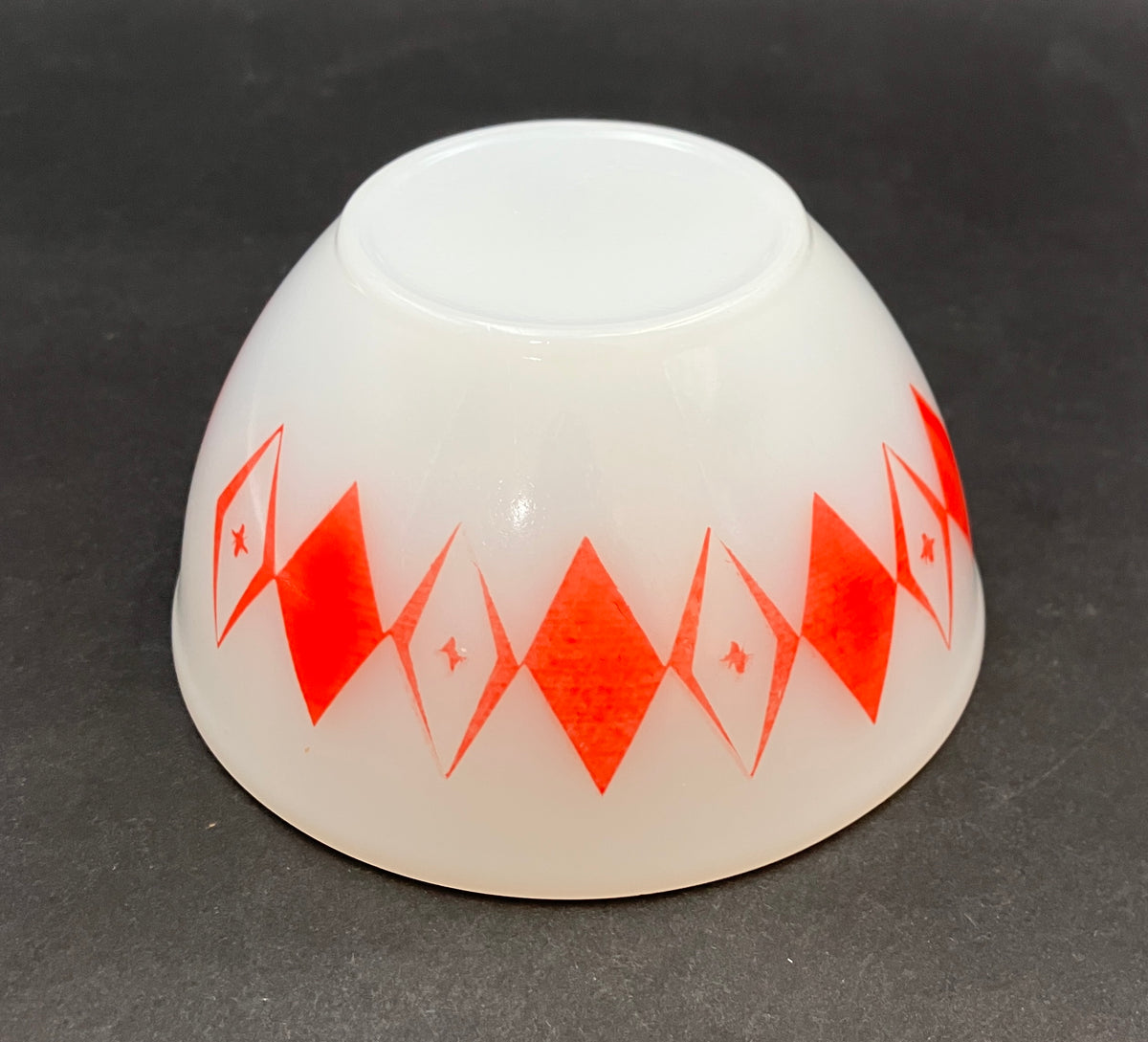 Vintage Pyrex Dotted Diamonds Red 5” Nesting Bowl Only Agree Pyrex