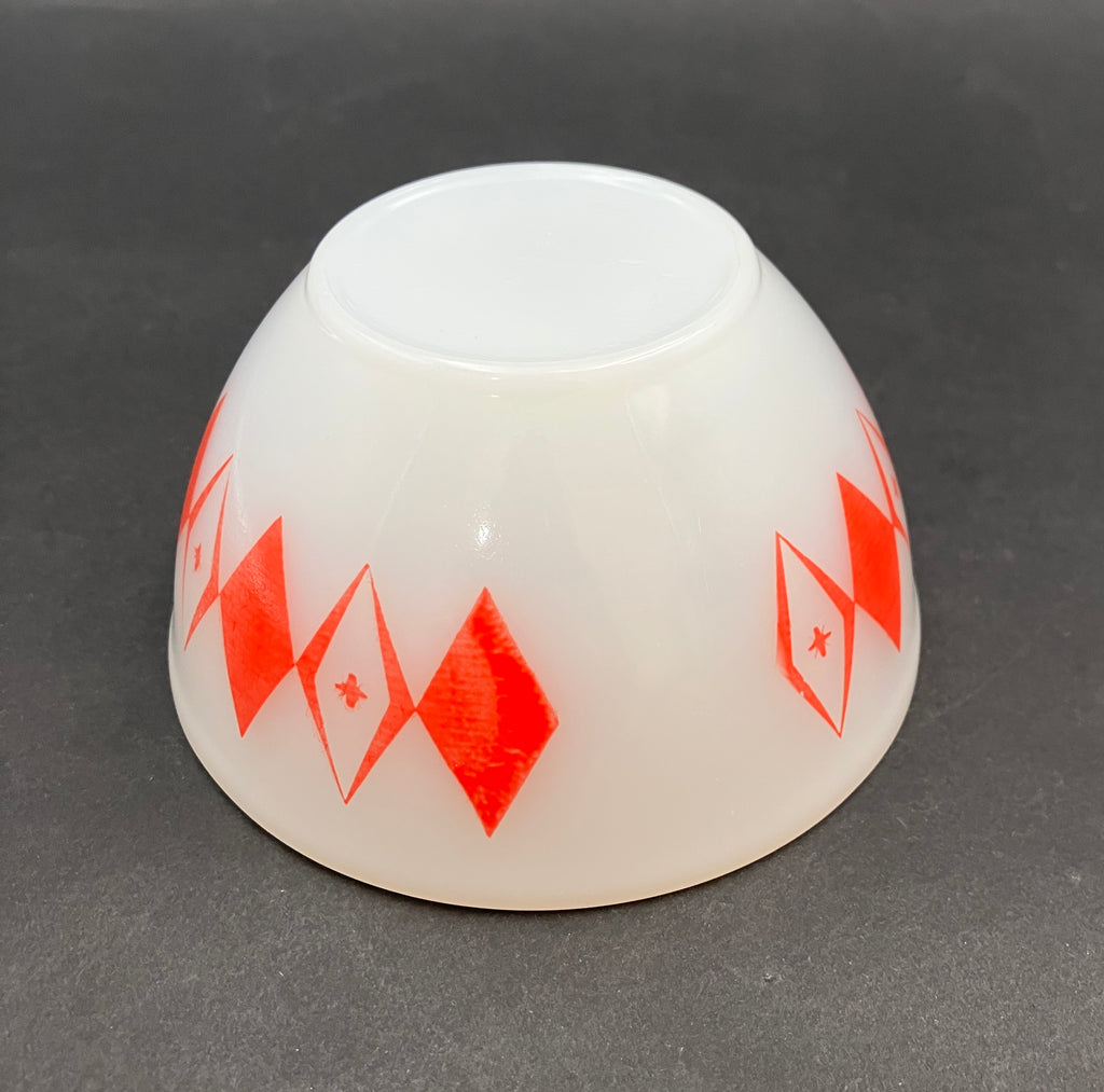 Vintage Pyrex Dotted Diamonds Red 5” Nesting Bowl Only Agree Pyrex