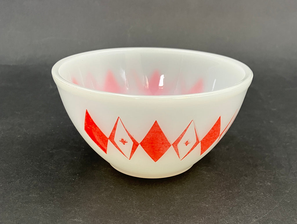 Vintage Pyrex Dotted Diamonds Red 5” Nesting Bowl Only Agree Pyrex
