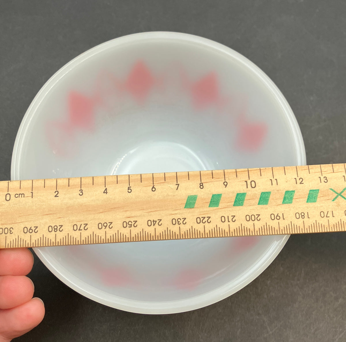 Vintage Pyrex Dotted Diamonds Red 5” Nesting Bowl Only Agree Pyrex