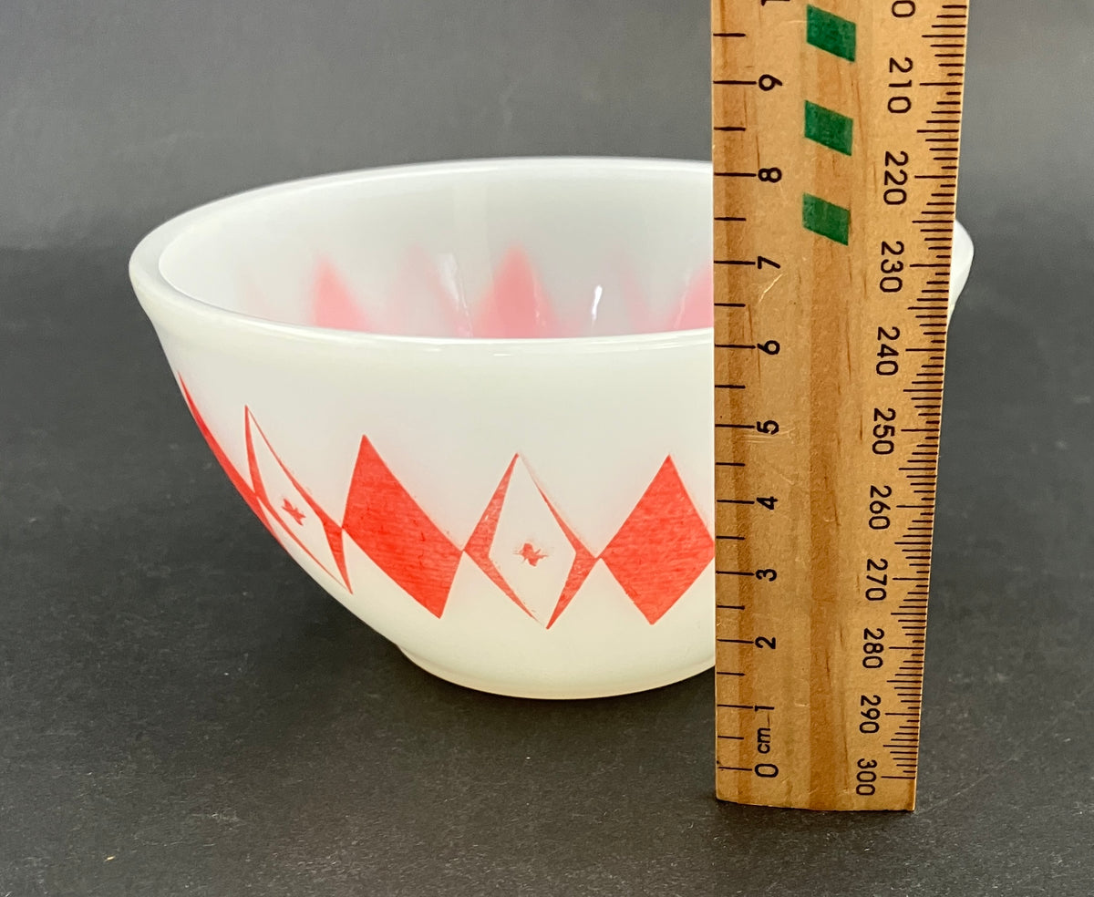 Vintage Pyrex Dotted Diamonds Red 5” Nesting Bowl Only Agree Pyrex