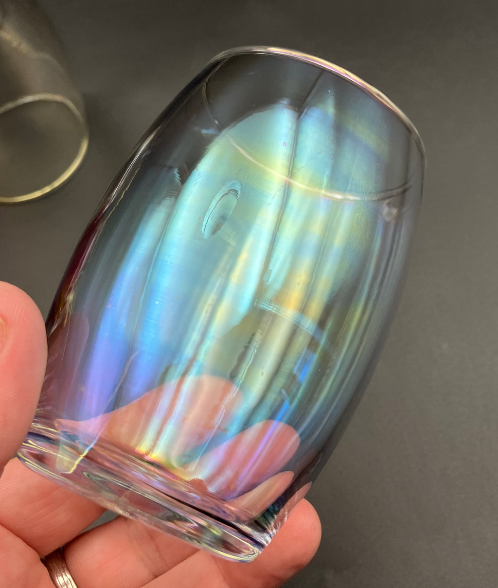 Vintage Harlequin Tumbler Glasses Rainbow Lustre Drinking Glasses Set Of 6