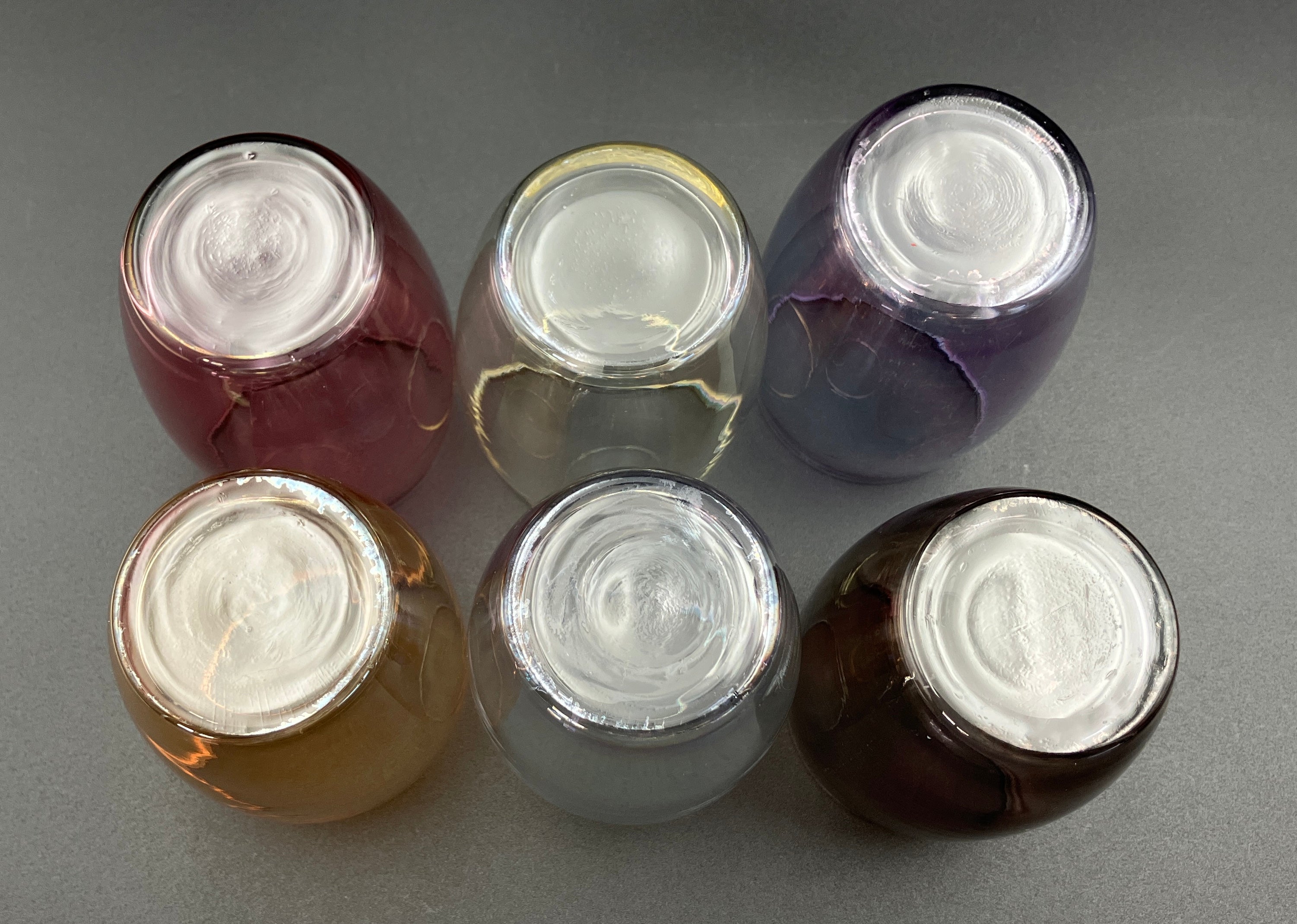 Vintage Harlequin Tumbler Glasses Rainbow Lustre Drinking Glasses Set Of 6