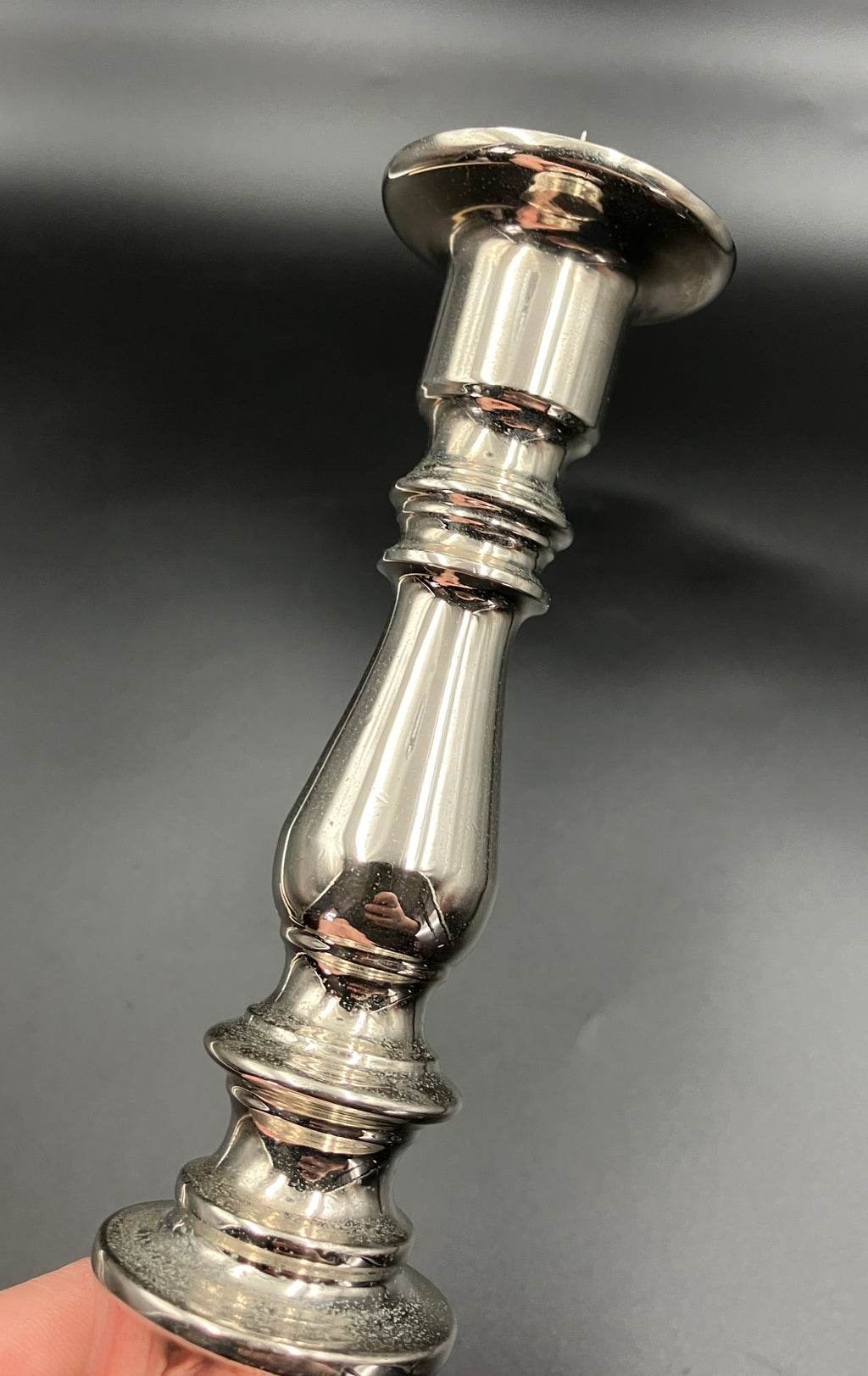 Vintage Silver Plated Candlestick With Spike Solid Candlestick Weighs 560g