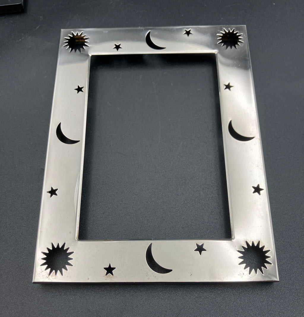 Vintage Sun and Moon Frame Celestial 90’s Silver Plated Frame