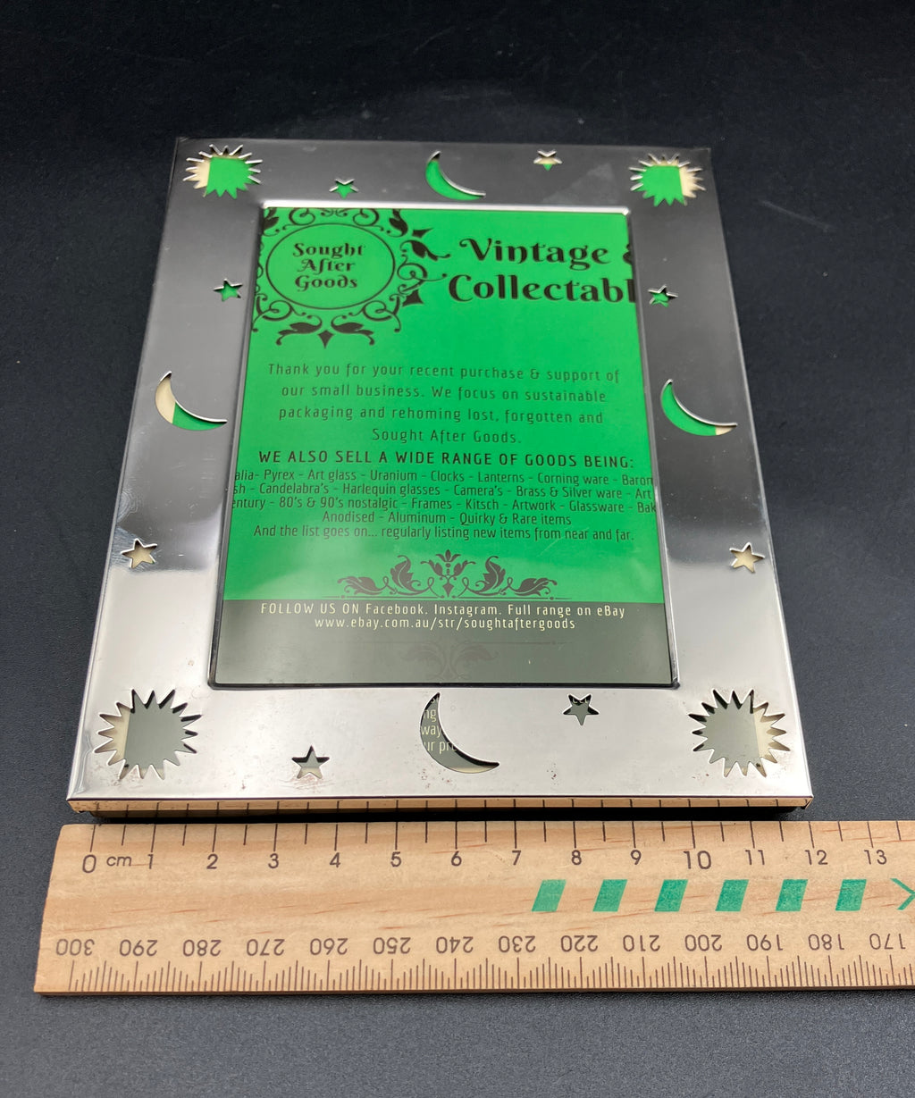 Vintage Sun and Moon Frame Celestial 90’s Silver Plated Frame