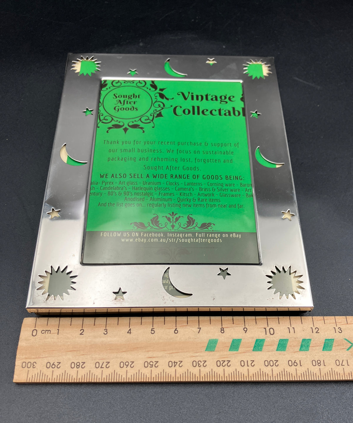 Vintage Sun and Moon Frame Celestial 90’s Silver Plated Frame