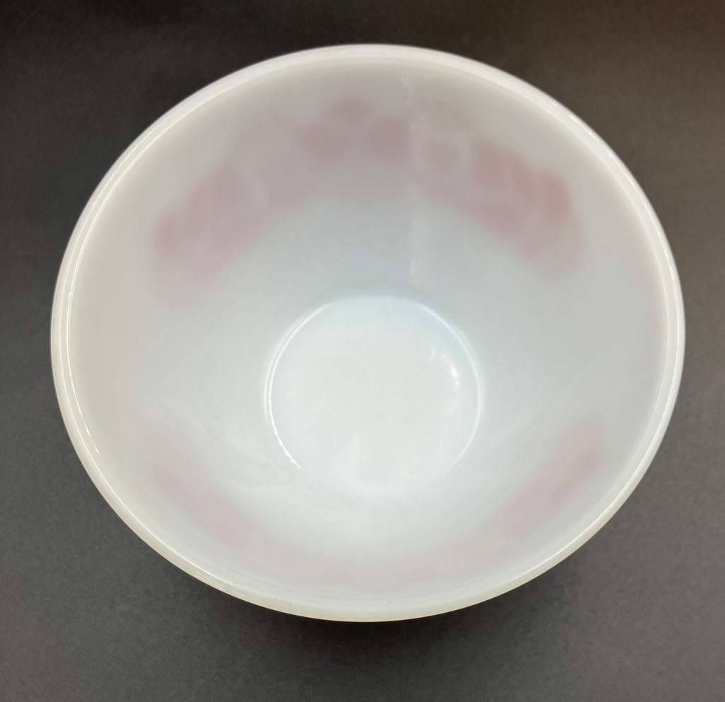 Vintage Pyrex Bowl Folk Art Hearts 6” diameter Nesting Bowl Red