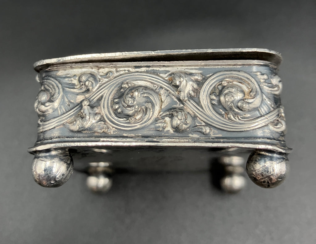 Antique Silver Plated Box “Here’s Your” Repousse Homan MFG Company Made USA