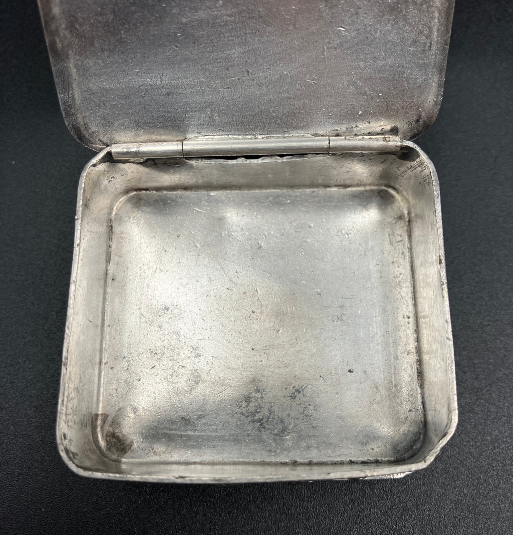Antique Silver Plated Box “Here’s Your” Repousse Homan MFG Company Made USA