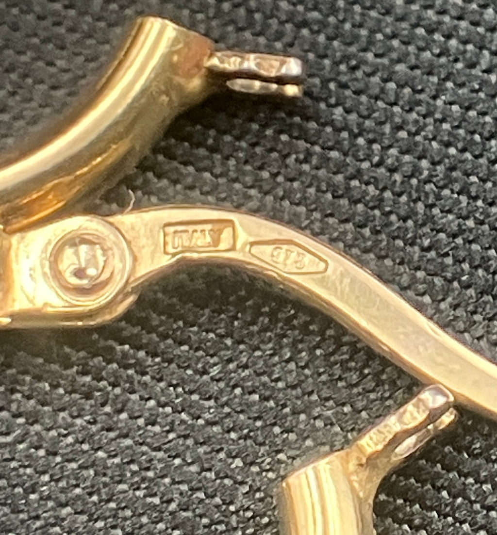 Vintage 9ct Gold Cubic Zirconia Earrings Hallmarked 375 Italy