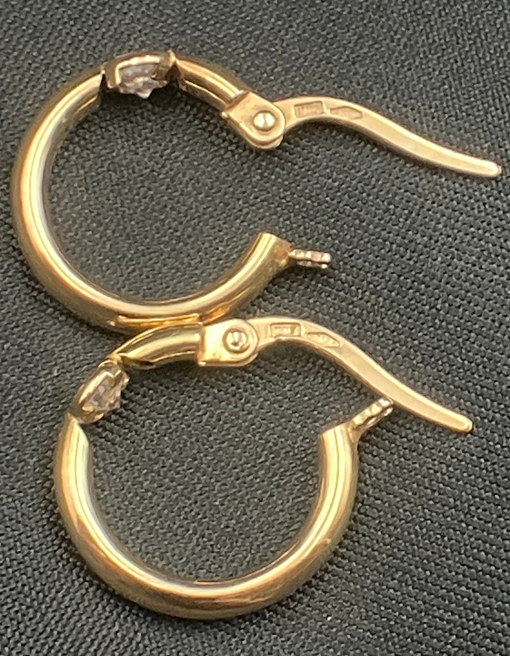Vintage 9ct Gold Cubic Zirconia Earrings Hallmarked 375 Italy