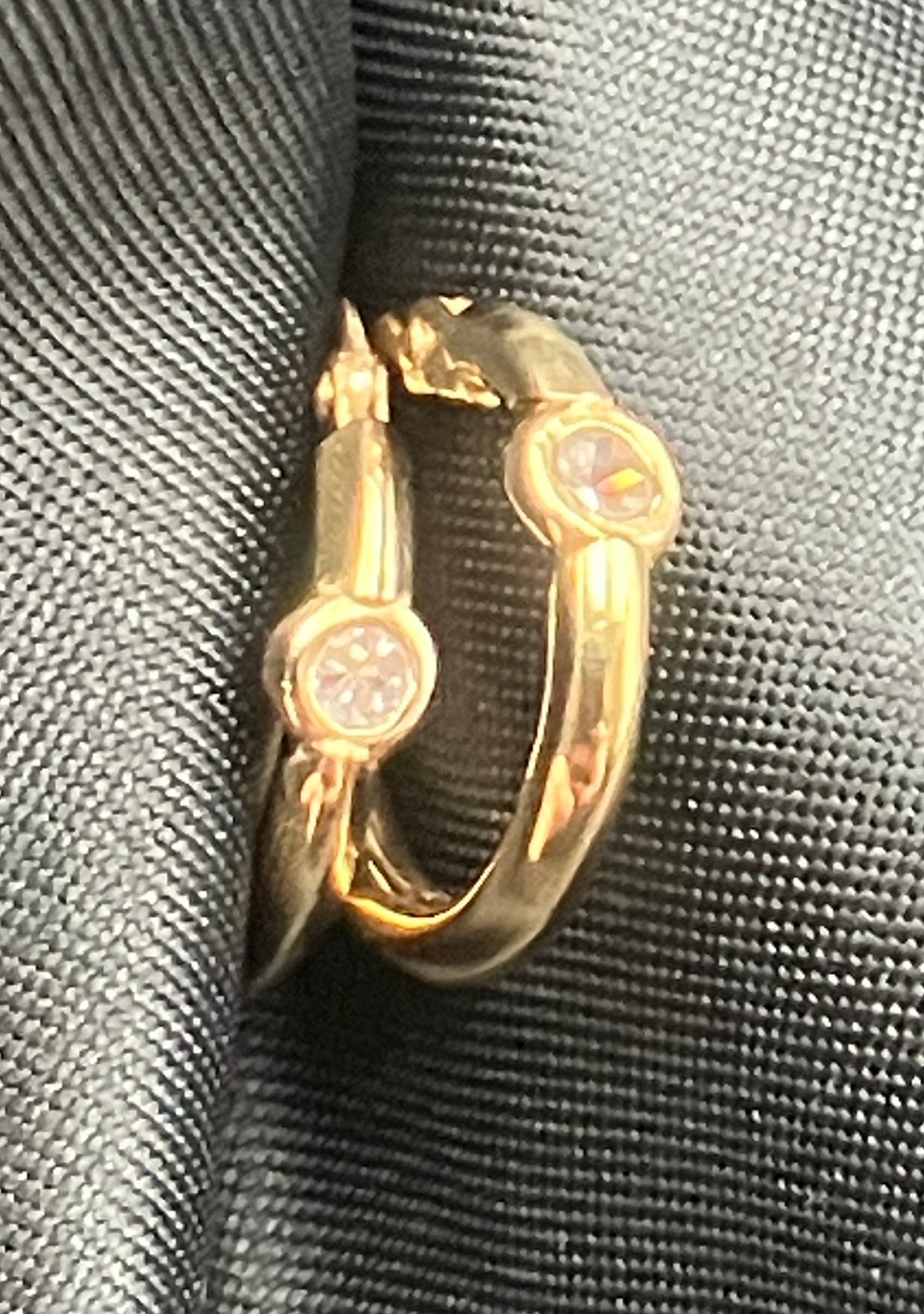 Vintage 9ct Gold Cubic Zirconia Earrings Hallmarked 375 Italy