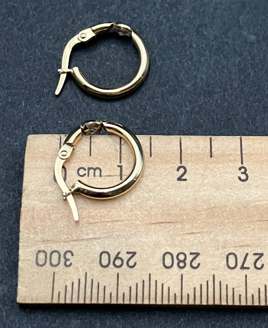 Vintage 9ct Gold Cubic Zirconia Earrings Hallmarked 375 Italy