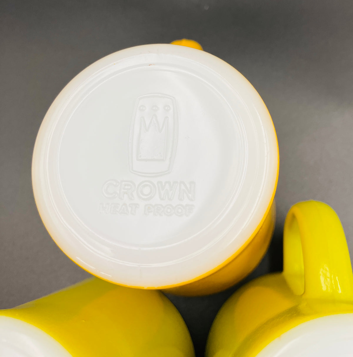Vintage Pyrex Mugs Crown Mug Set Of 3 Solid Lime And Yellow Mugs