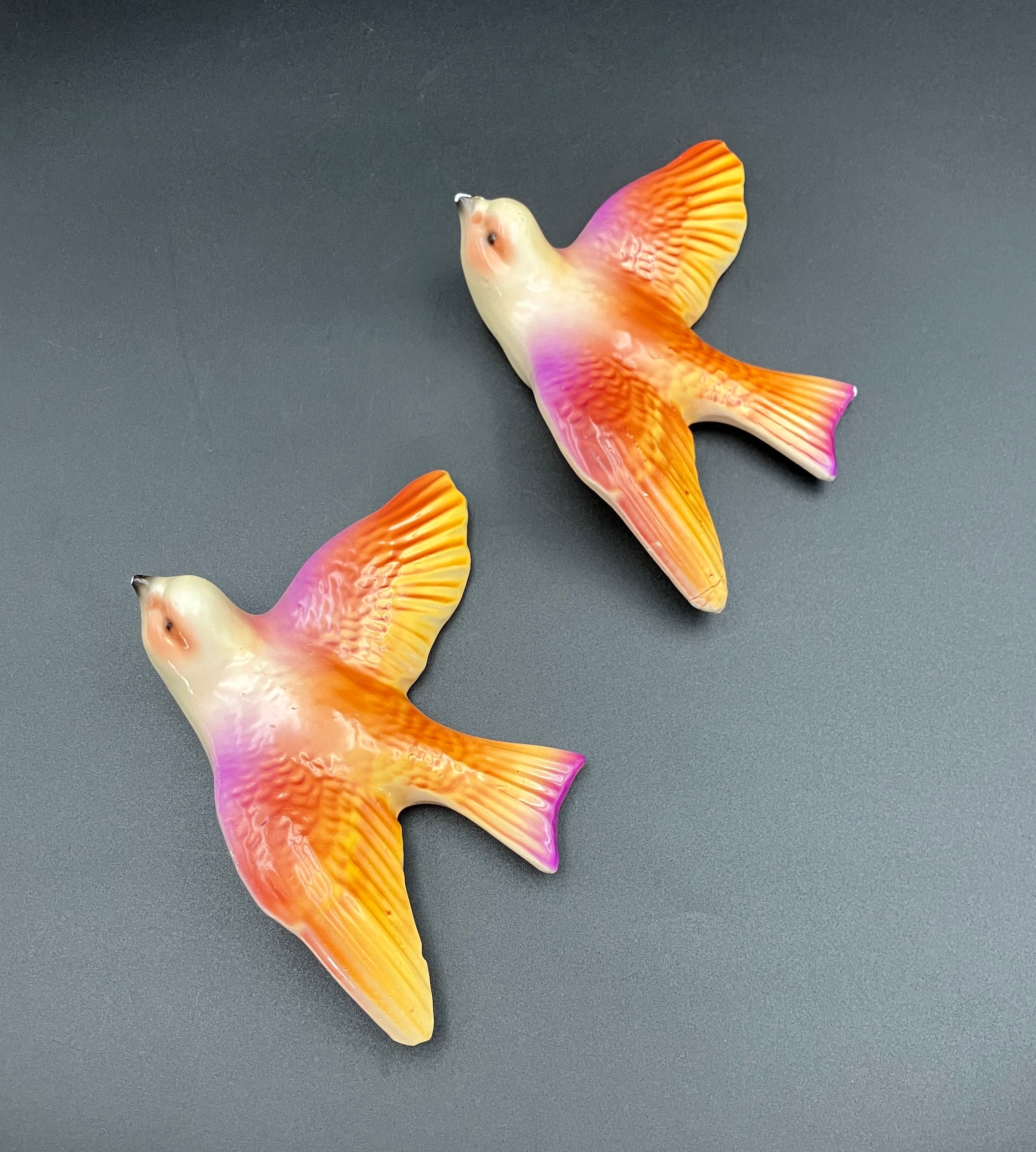 Vintage Flying Wall Swallows - Wall Art Hanging Birds X2 Same Size Unbranded
