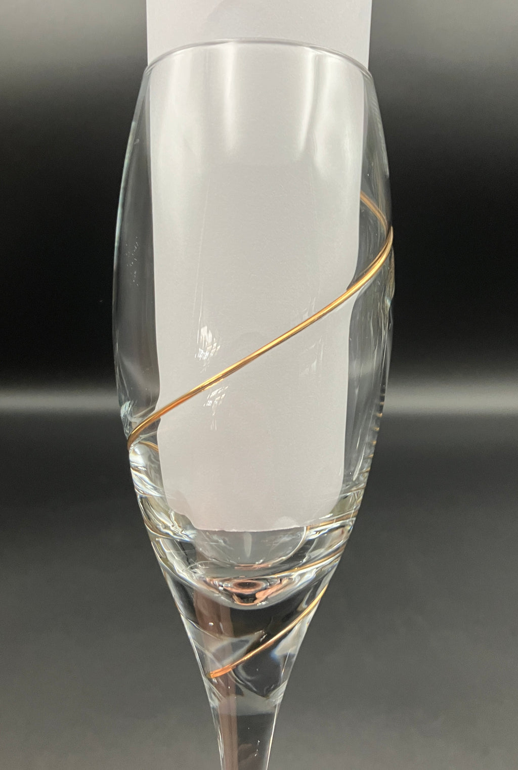 Share Kosta Boda Anna Ehrner TULIP-SHAPE CHAMPAGNE FLUTE Glasses X4 With Gold Line