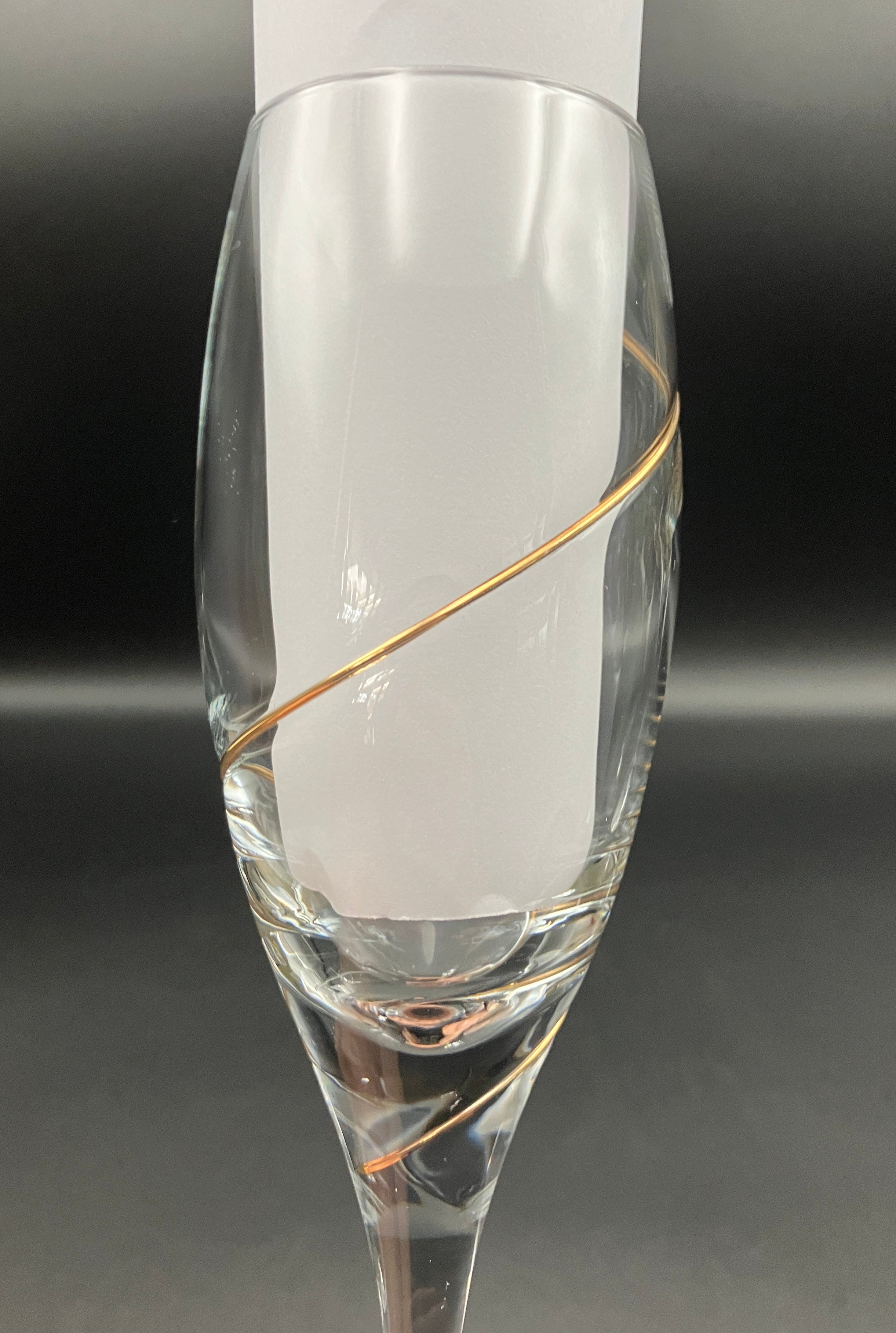 Share Kosta Boda Anna Ehrner TULIP-SHAPE CHAMPAGNE FLUTE Glasses X4 With Gold Line