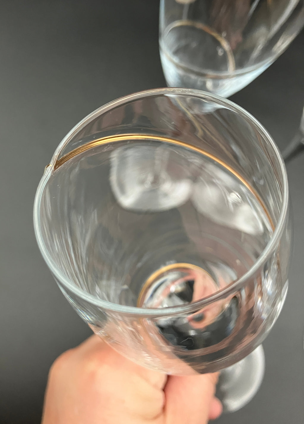 Share Kosta Boda Anna Ehrner TULIP-SHAPE CHAMPAGNE FLUTE Glasses X4 With Gold Line