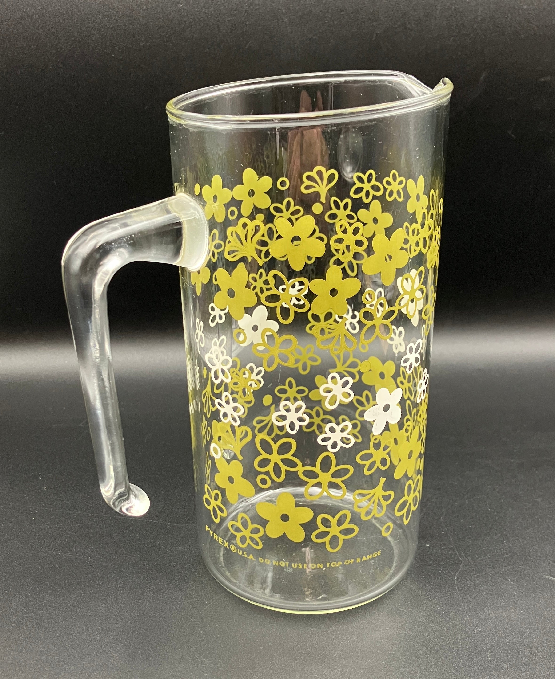 Vintage Pyrex Crazy Daisy Pitcher Jug Spring Blossom Glass