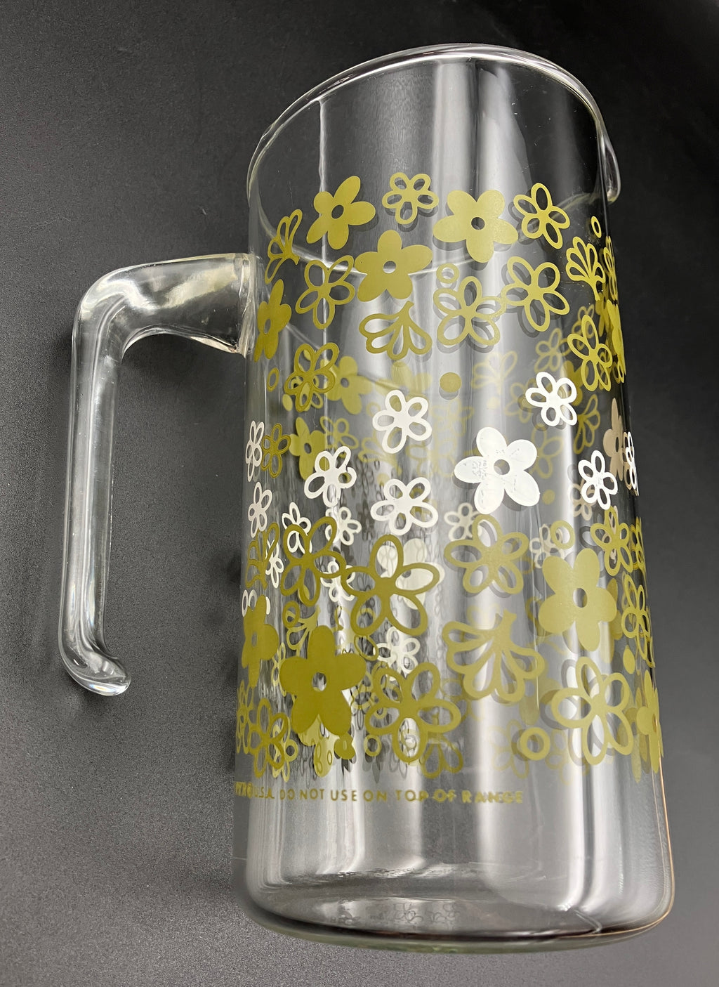 Vintage Pyrex Crazy Daisy Pitcher Jug Spring Blossom Glass