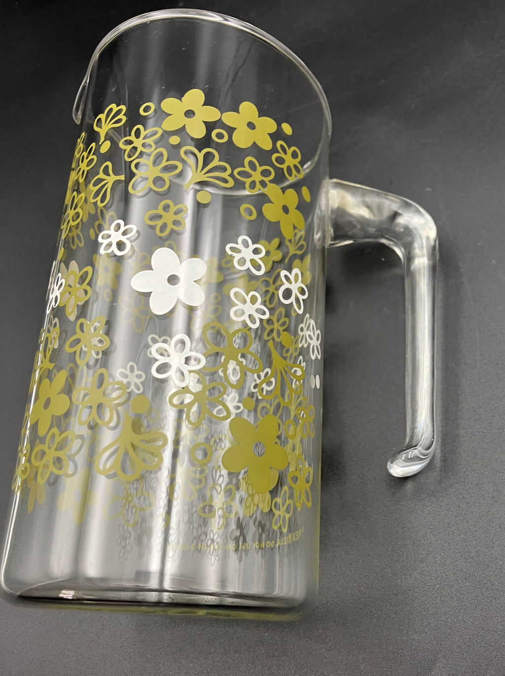 Vintage Pyrex Crazy Daisy Pitcher Jug Spring Blossom Glass