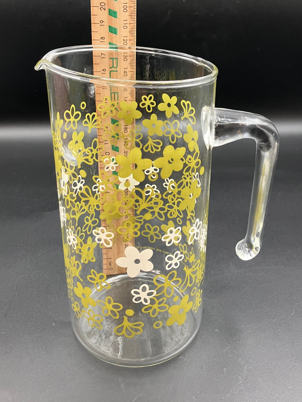 Vintage Pyrex Crazy Daisy Pitcher Jug Spring Blossom Glass